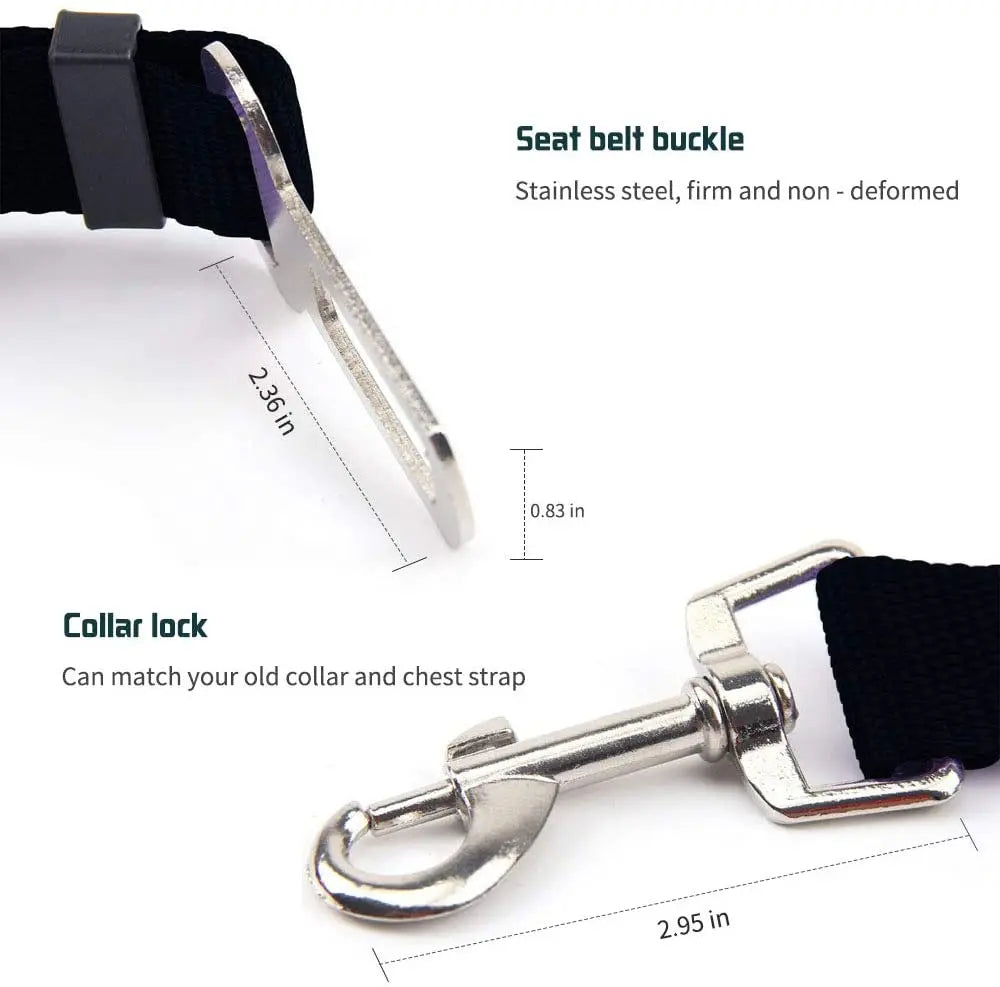 🐶 Ceinture de sécurité réglable pour chien et chat – Voiture (harnais sécurisé)