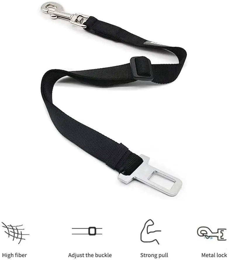 🐶 Ceinture de sécurité réglable pour chien et chat – Voiture (harnais sécurisé)